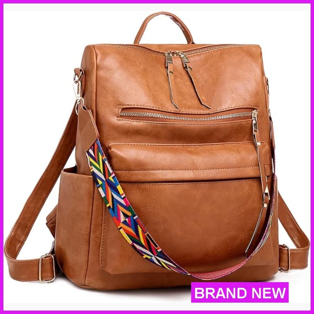 Leather Convertible Backpack Purse Multipurpose Travel Satchel Shoulder Bag Chic
